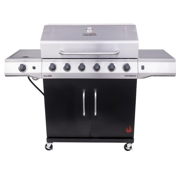CharBroil Gas Grill, 60,000 Btu, Liquid Propane, 6Burner, Chef